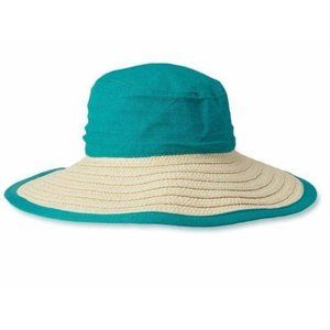 Magid NWT Aqua Paper Straw Floppy Hat